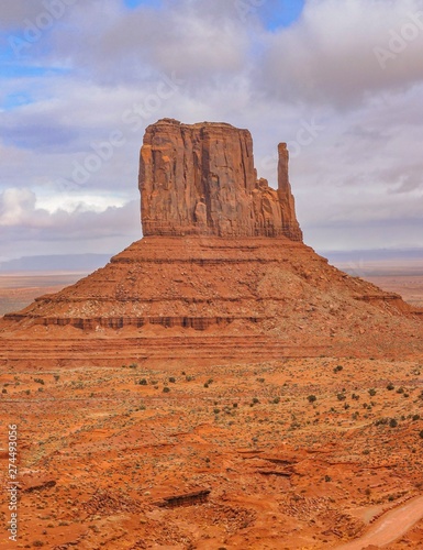 Monument Valley National Park. Utah State. Red rock canyon desert panorama. American landmark.