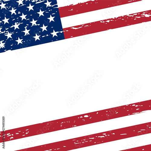 American patriotic background in grunge style with empty space for your text. Vector