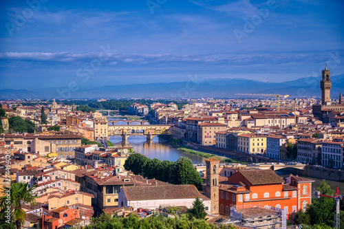 Florence  Italy along the Arno River.