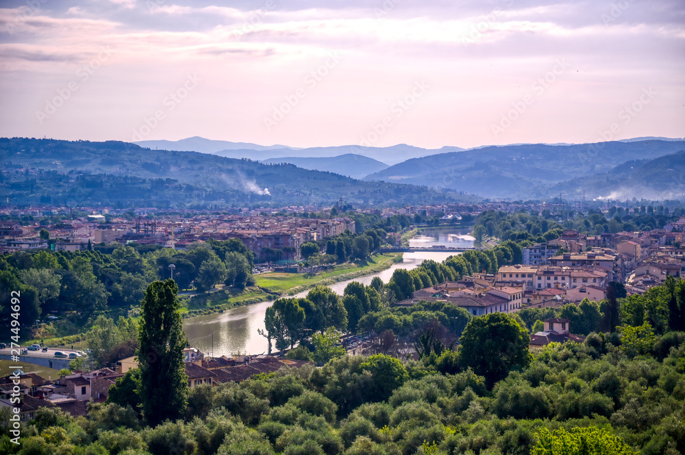 Florence, Italy along the Arno River.