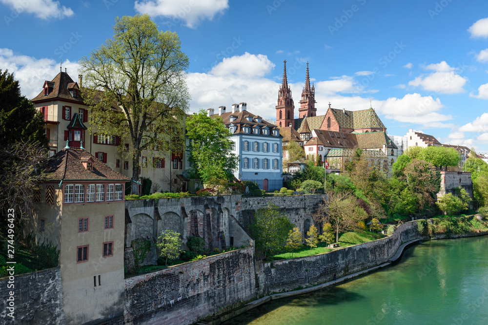 View of the old town. City of Basel, Switzerland.