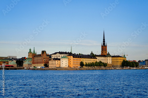 Scenic summer sunset in the Old Town  Gamla Stan  in Stockholm  Sweden