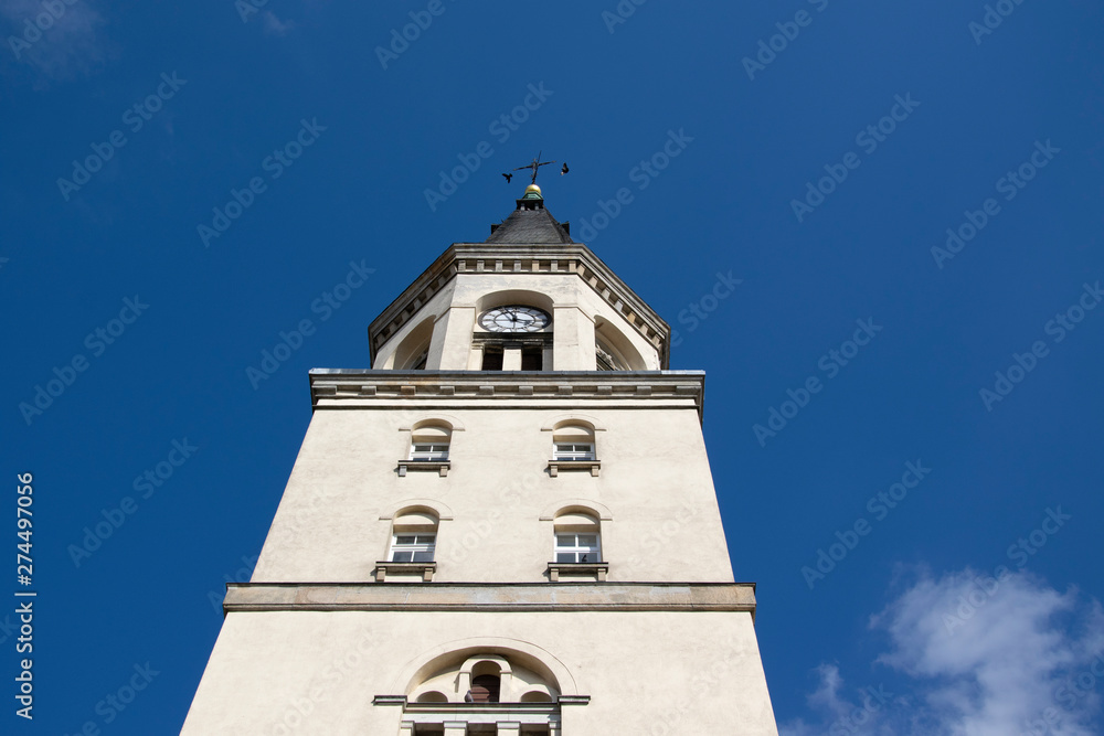 bell tower of church in poland