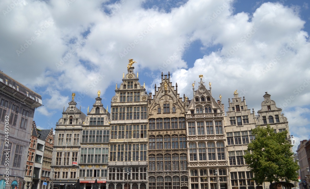 16th century Guildhouses at Grote Markt, in Antwerpen, Belgium