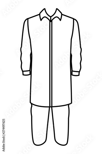 indian man dress icon cartoon in black and white
