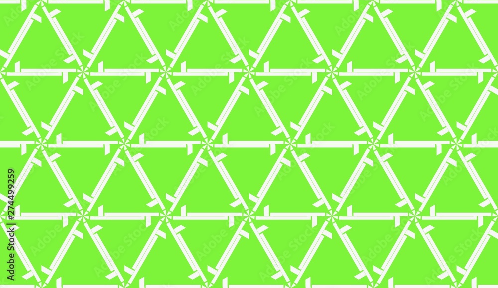 Naklejka premium Vector illustration. For your business, presentation, fashion print. Pattern with abstract illusion triangles. Light green color.