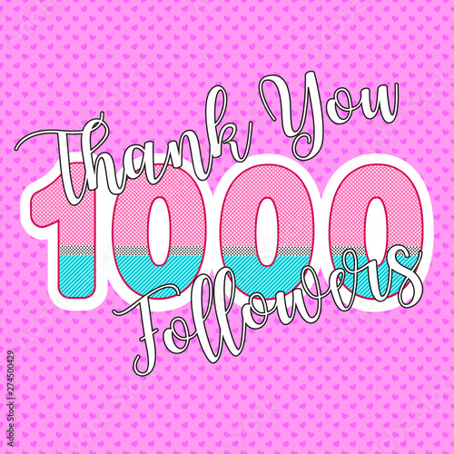 Thank you followers. Vector watercolor illustration eps10