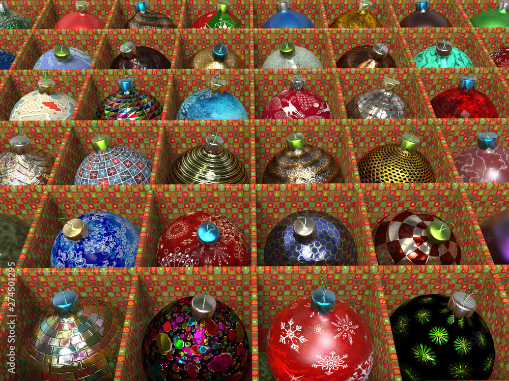 Christmas balls. 3D graphics