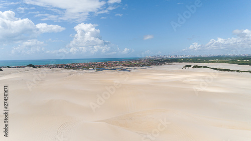 Beautiful aerial image of dunes in the Natal city  Rio Grande do Norte  Brazil.