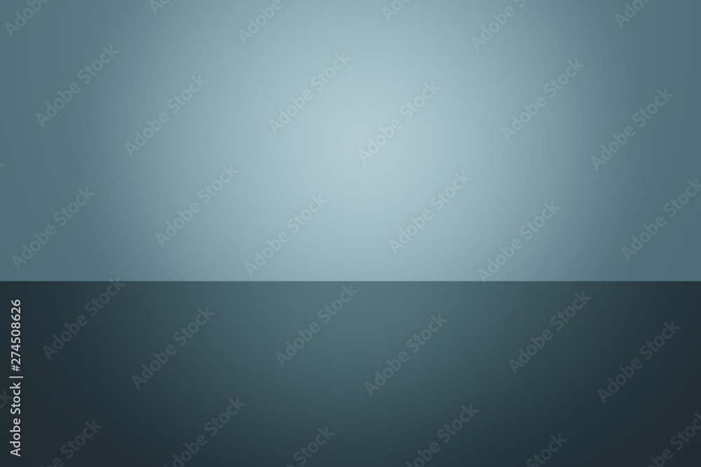 Cadet blue wall and floor with gradient vignette glow light background. Cadet blue wall and floor with gradient vignette glow light background.