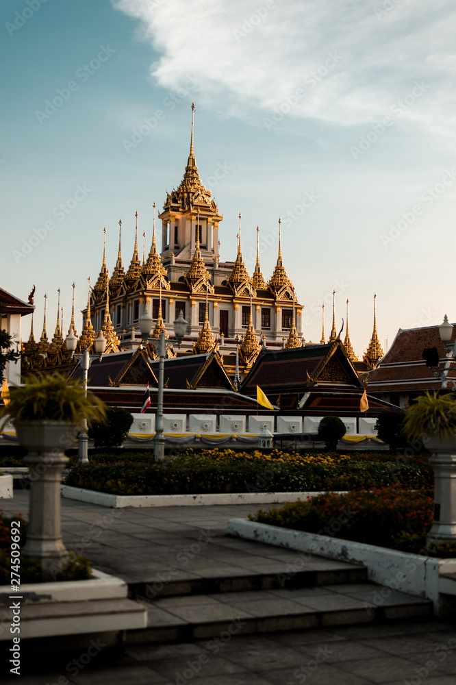 Loha Prasat or Metal Castle at Wat Ratchanadda in Bangkok Thailand