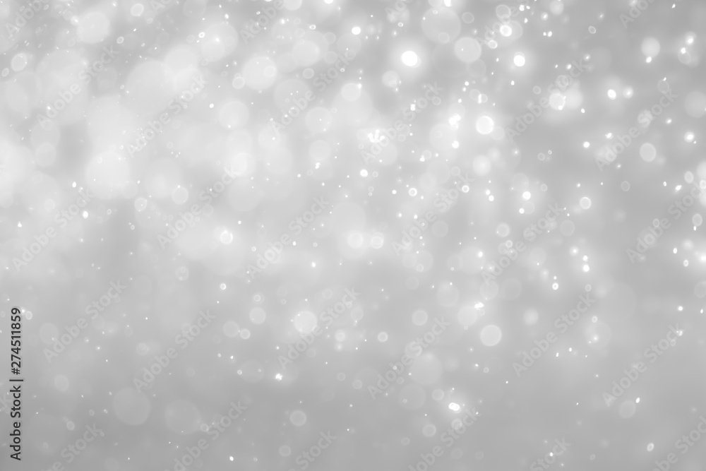 Fototapeta premium White and Silver lights on bokeh abstract background.