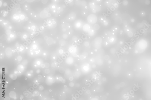 White and Silver lights on bokeh abstract background.