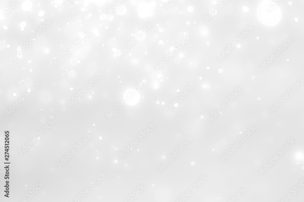 Fototapeta premium White and Silver lights on bokeh abstract background.