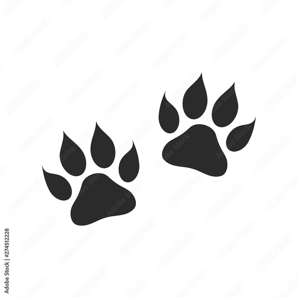 Paw Print icon template black color editable. Paw Print symbol Flat vector sign isolated on white background. Simple logo vector illustration for graphic and web design. Paw Print icon template black color editable. Paw Print symbol Flat vector sign isolated on white background. Simple logo vector illustration for graphic and web design.