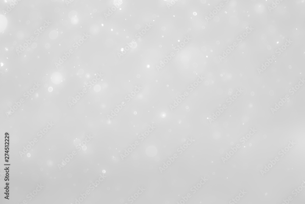 White and Silver lights on bokeh abstract background.