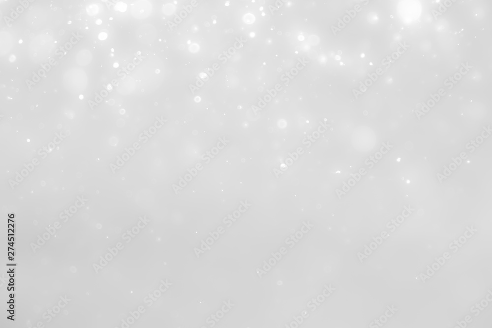 Fototapeta premium White and Silver lights on bokeh abstract background.