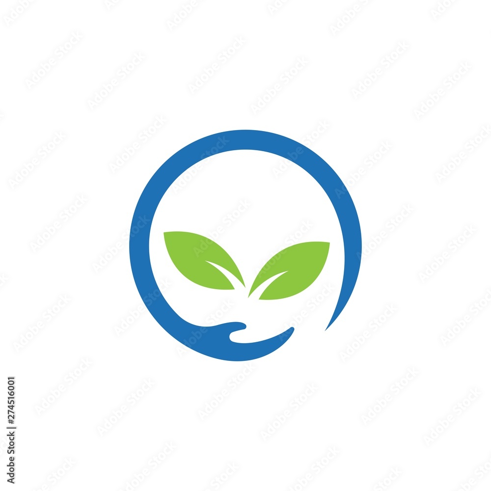Obraz premium Green care, leaf logo
