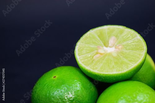 fresh limes on white background