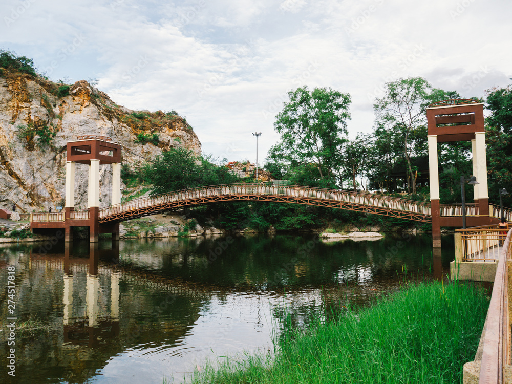 Khao Ngoo Rock Park /Rachaburi city/Thailand-On June 13th 2019 Khao Ngoo Rock Park /Rachaburi city/Thailand-On June 13th 2019