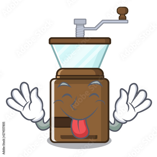 Tongue out coffe grinder toys in cartoon shape