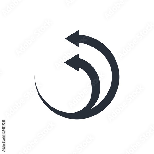 Dual solution. Vector icon, white background.