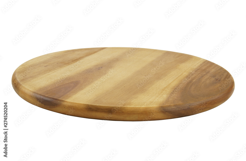 Round wooden cutting board isolated Round wooden cutting board isolated