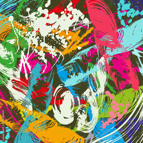 Abstract geometric colored background in the style of graffiti. Qualitative illustration for your design