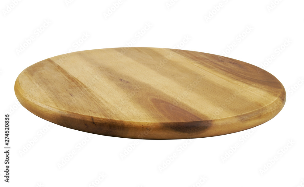 New round cutting board isolated on white New round cutting board isolated on white