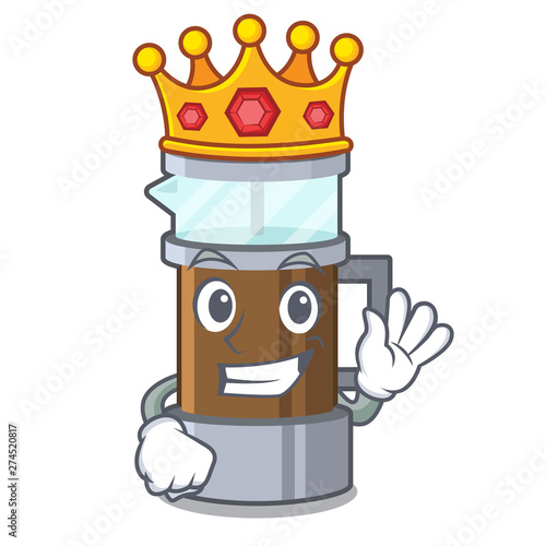 King french press in a cartoon fridge