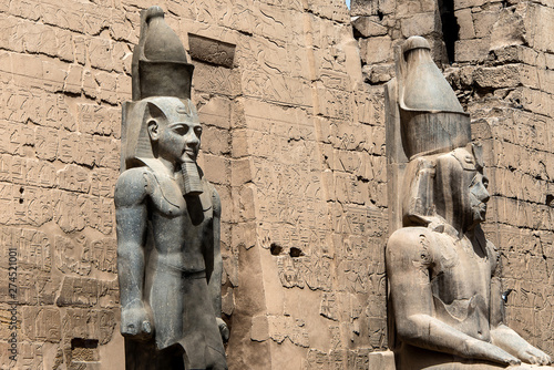 Statues in front of Entrance to Luxor Temple, Ancient Egyptian temple complex east bank Nile River ancient Thebes photo