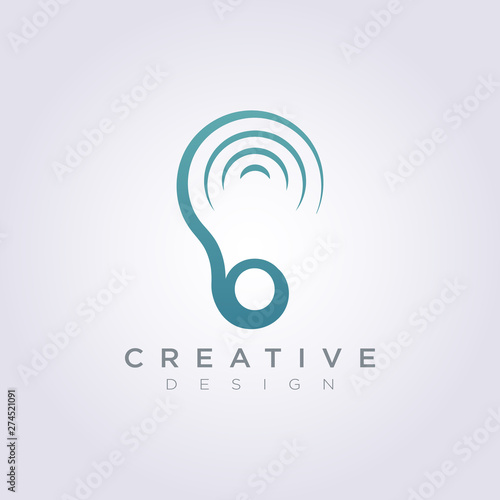 Ear Sound Vector Illustration Design Clipart Symbol Logo Template