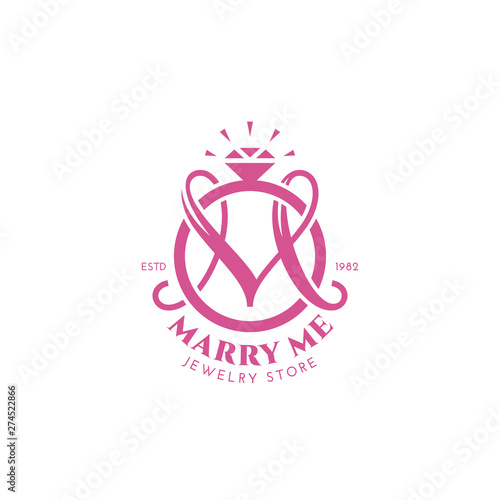 Wedding ring monogram M