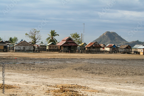 Remote island fishing village in Asia