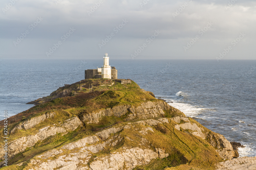 The Mumbles and lighthouse from clifftop