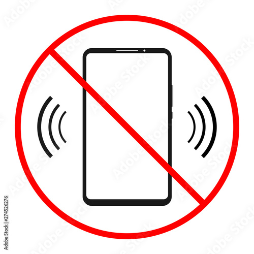 NO PHONES symbol. Smartphones forbidden. Vector illustration.