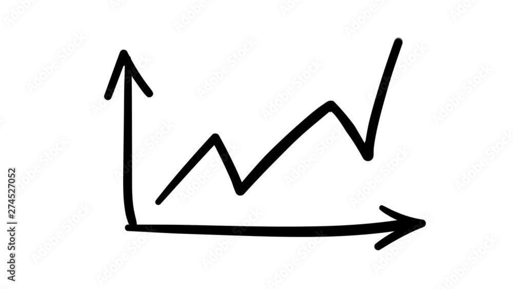Hand-drawn sketchy line graph of active growth indicators. Hand-drawn sketchy line graph of active growth indicators.