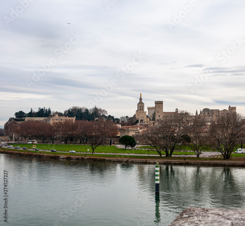 Avignon, in the region of Provence, France. Historic fortified city famous for the Palace of the Popes, it is crossed by the Rhone river.