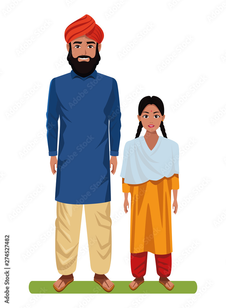 indian family avatar cartoon character indian family avatar cartoon character