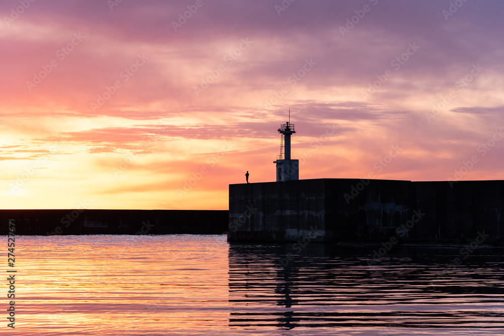 Fototapeta premium Sunset at the fishing village