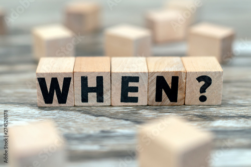 question when on wood cubes photo