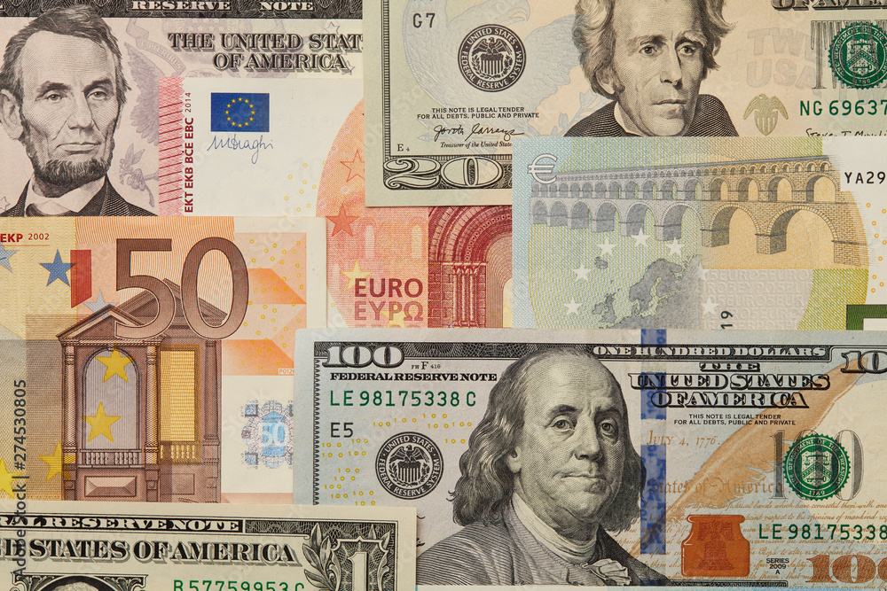 Euro dollar rate concept. Eur usd forecast photo. Eur usd exchange rate concept.