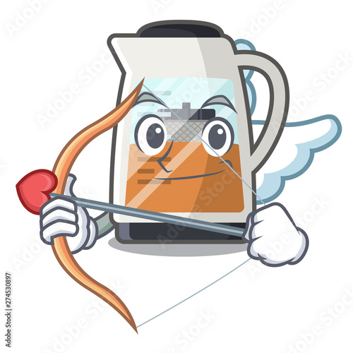 Cupid tea maker isolated with the mascot