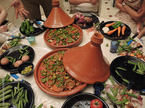 Cooking a tajine in marocco