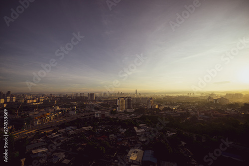 Aerial view over down town Kuala Lumpur, Malaysia. © ShaifulZamri