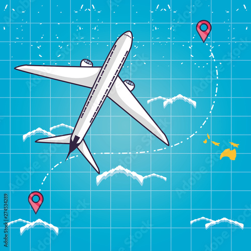 Airplane and gps icon design