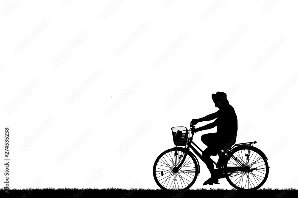 Obraz premium Cycling Silhouette on white background