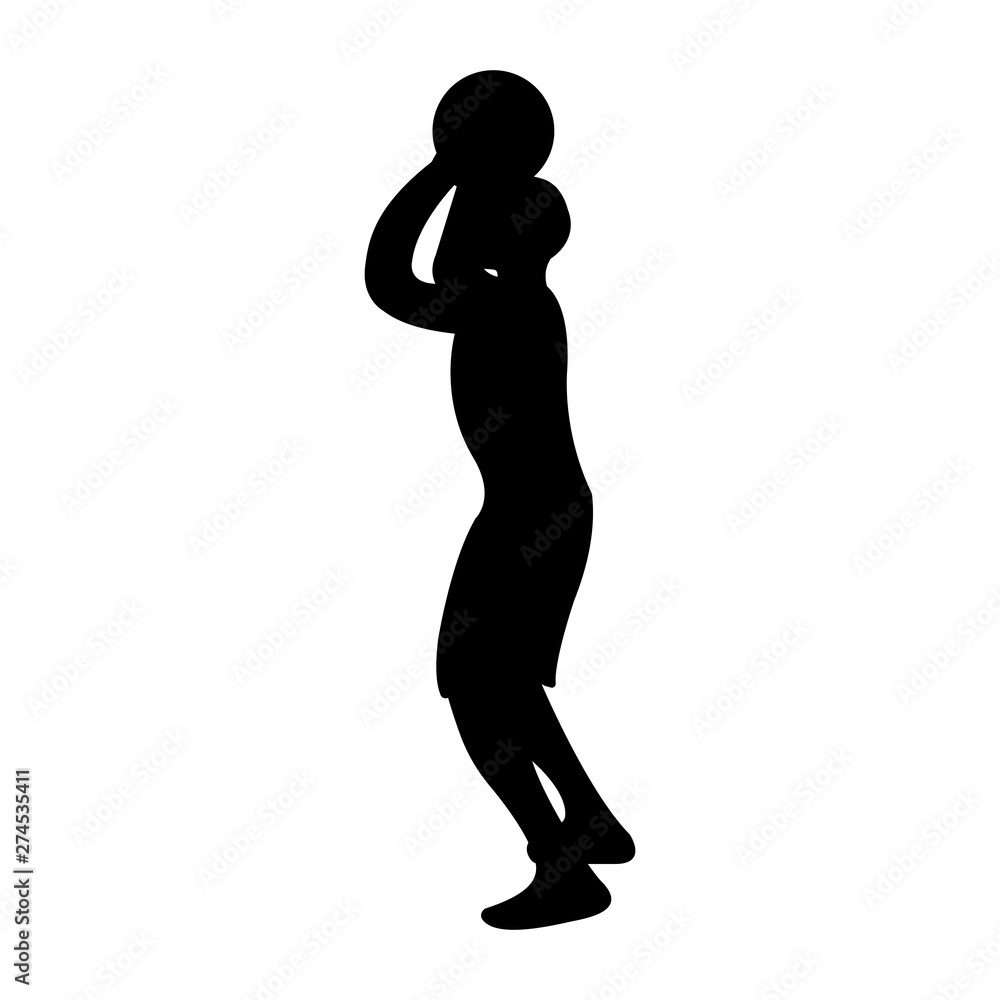 Basketball icon. Black Silhouette Sport label on white Background. Character Simple style. Vector Illustration Basketball icon. Black Silhouette Sport label on white Background. Character Simple style. Vector Illustration