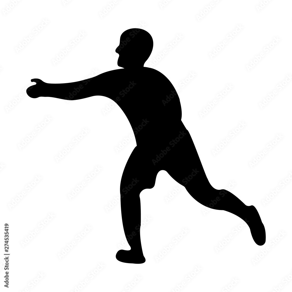 Runner icon. Black Silhouette Sport label on white Background. Character Simple style. Vector Illustration