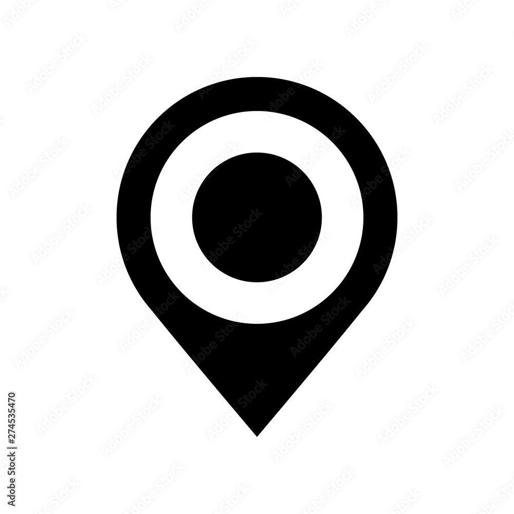 Black silhuoette location pin icon Black silhuoette location pin icon